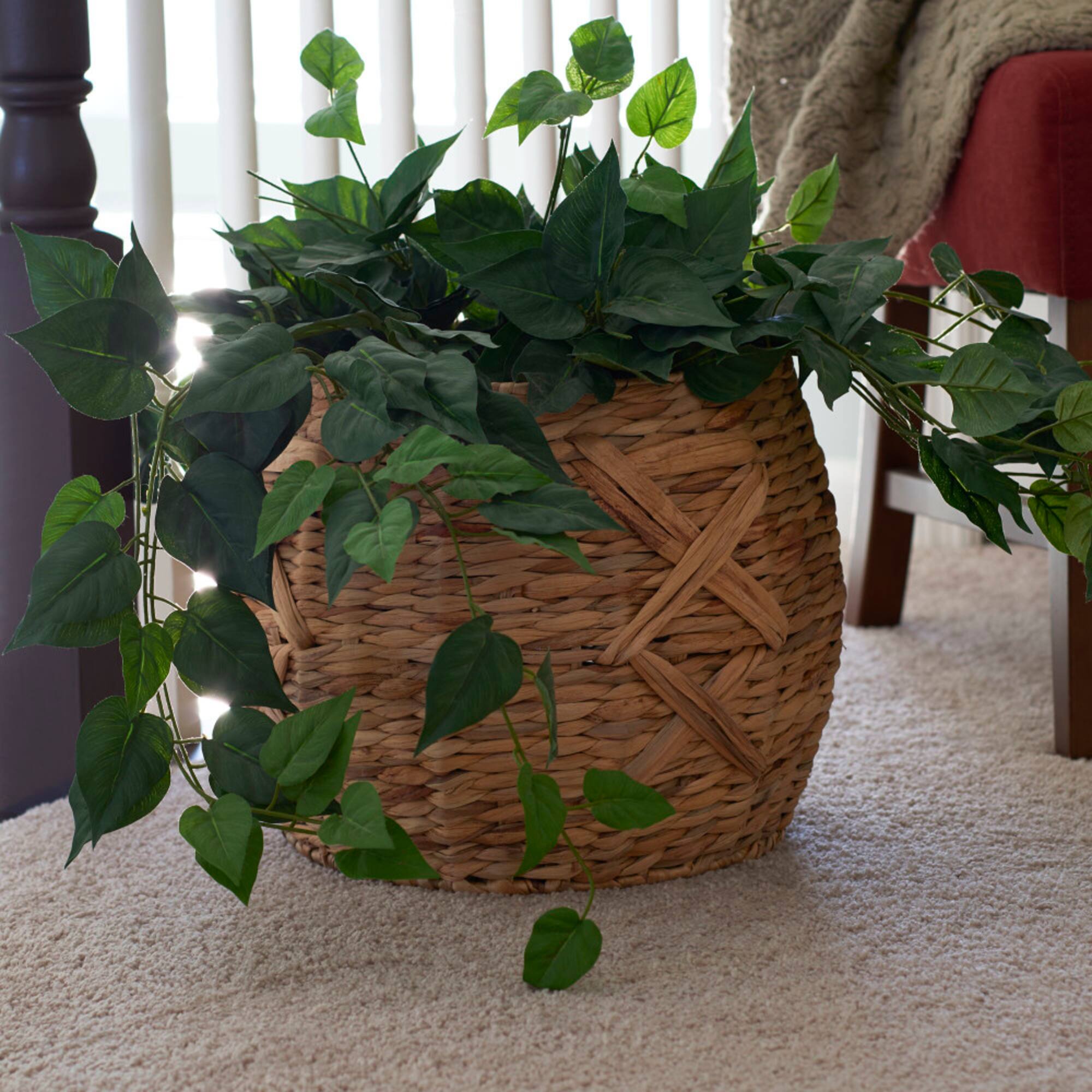 Household Essentials 16" X-Weave Round Wicker Floor Basket